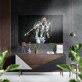 Ronaldo Brushed Aluminium Dibond Wall Art.